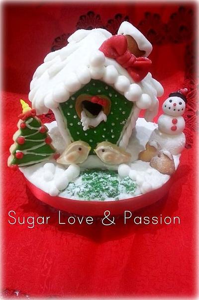 Christmas Birdhouse - Cake by Mary Ciaramella (Sugar Love & Passion)