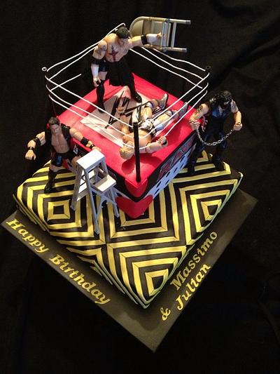 Wrestle mania combined with a Richmond tigers fan. - Cake by Trickycakes
