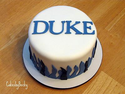 Duke Blue Devils Blue Velvet Cake - Cake by Becky Pendergraft
