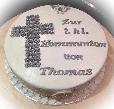 Silver and White Communion Cake - Cake by Monika Klaudusz