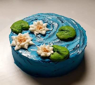 Water lily cake - Cake by Marguerite's Custom Cakes
