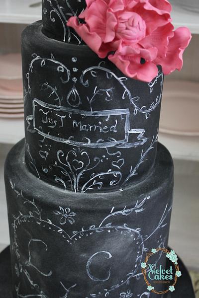 Chalkboard Wedding Cake - Cake by The Velvet Cakes