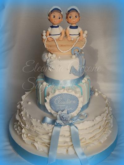 Claudio and Justin's Baptism cake!!! - Cake by Eleonora Ciccone