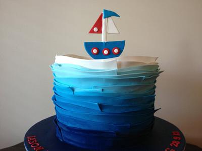 Nautical Christening Cake - Cake by Dell Khalil