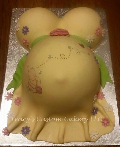 Classic Winnie The Pooh Baby Bump Cake - Cake by Tracy's Custom Cakery LLC