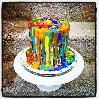 Rainbow art cake  - Cake by Danijela Lilchickcupcakes