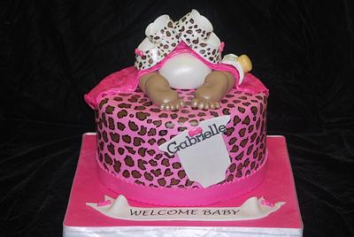 cheetah baby shower cake - Cake by divasdelites