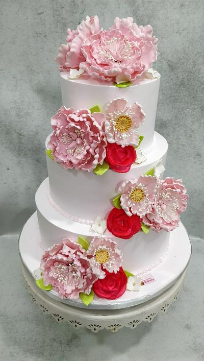 Foral Pink - Cake by Michelle's Sweet Temptation
