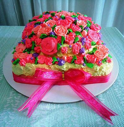 Flowers Galore in Buttercream - Cake by Venelyn G. Bagasol