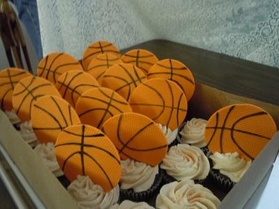 Basketball cupcakes - Cake by Karen Seeley