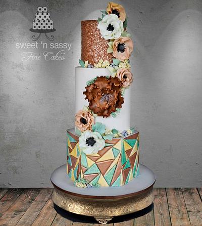 "Old meets new" Wedding cake - Cake by Sandy Lawrenson - Sweet 'n  Sassy