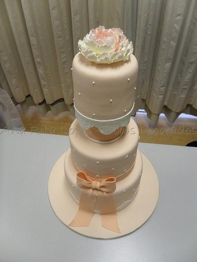wedding cake peonia - Cake by Ana Rita Lopes - Bolos Decorados