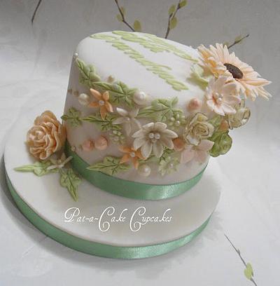 Delicate Peach and Gooseberry 60th birthday Cake - Cake by Pat