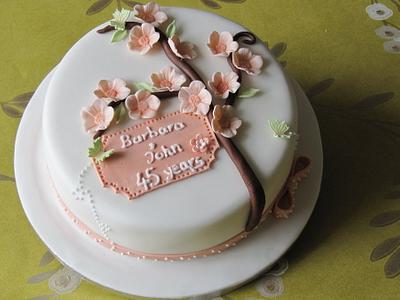 Cherry Blossom Anniversary Cake - Cake by Just Because CaKes