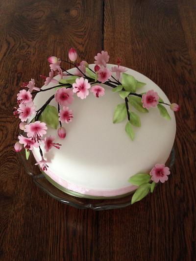 Cherry blossom Easter cake - Cake by mysugarflowers