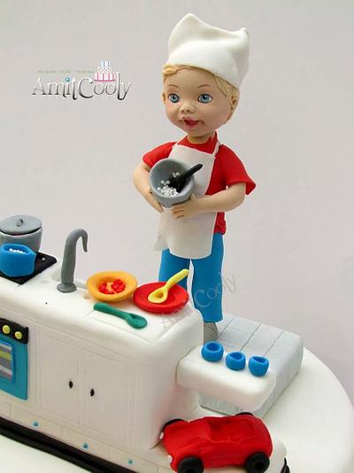 Child likes to play in the kitchen - Cake by Nili Limor 