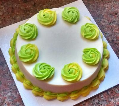 Vanilla cake with colored ganache - Cake by Rebecca29