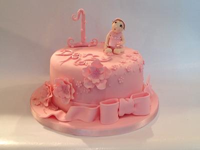Pink Girly 1st Birthday - Cake by Jackie's Cakery 
