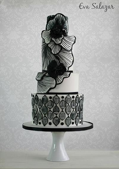Black and White Fantasy Cake - Cake by Eva Salazar 