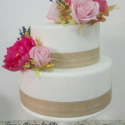 Pastel de boda estilo vintage - Cake by Fanny Macías 