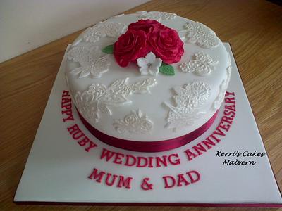 Ruby Wedding x - Cake by Kerri's Cakes