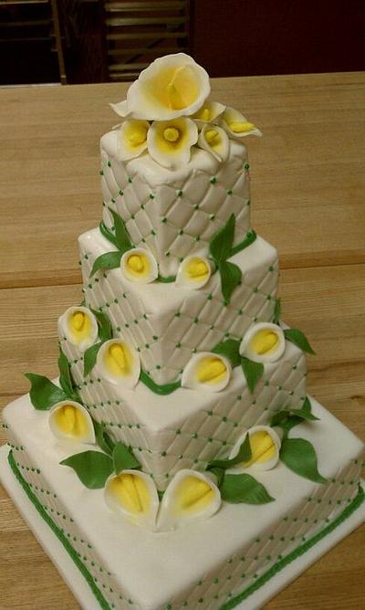 4-Tier Wedding Cake - Cala Lilies - Cake by Aryelle Dall