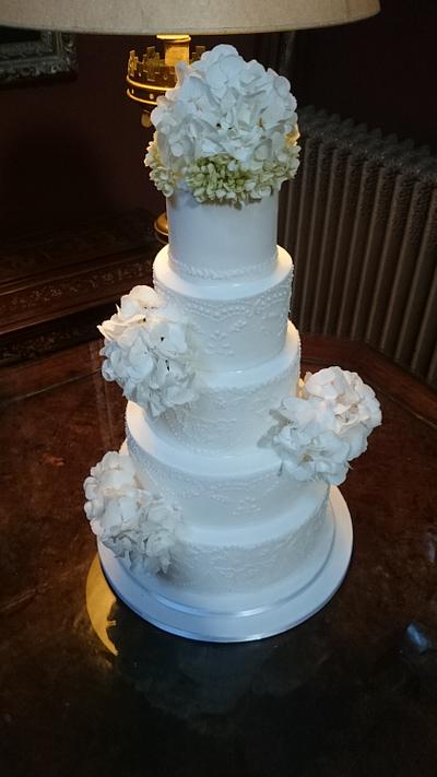 Hydrangeas wedding cake  - Cake by Divine Bakes