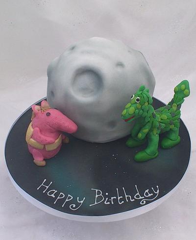 Clanger and Soup Dragon - Cake by Cakes By Heather Jane