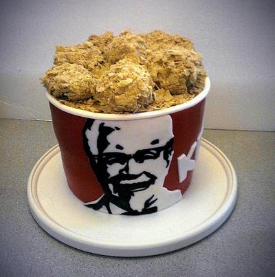 "bucket of chicken" cake! - Cake by cheeky monkey cakes
