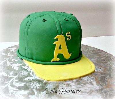 Oakland A's Baseball Cap - Cake by Donna Tokazowski- Cake Hatteras, Martinsburg WV