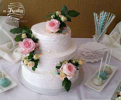 Wedding cake with candy-bar - Cake by Katka