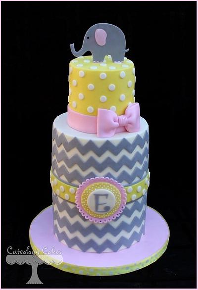 Elephant Baby Shower Cake - Cake by Cuteology Cakes 