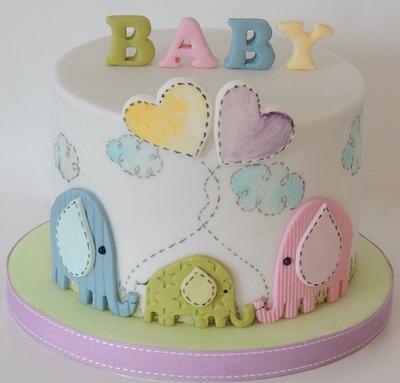 Elephant Baby Shower - Cake by Shereen
