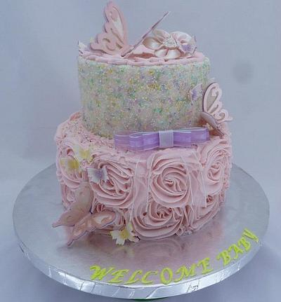 Butterfly Baby Shower Cake - Cake by JB