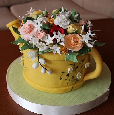 Yellow watering can - Cake by Anka