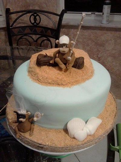 Monkey Grooms Cake - Cake by Jolene Handal