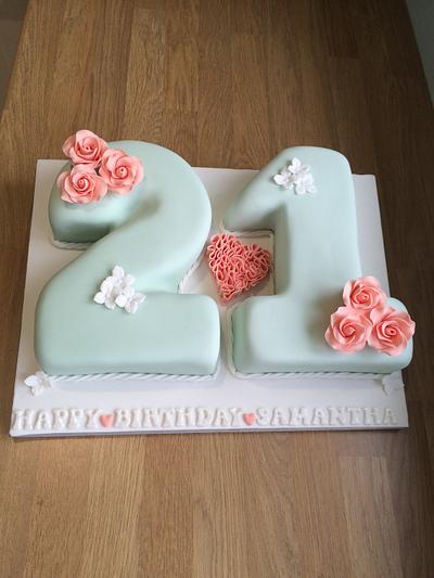 Beautiful 21st Birthday Cake - Cake by Sajocakes