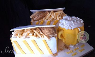 Fried chicken snack box but one get one free :) - Cake by christina