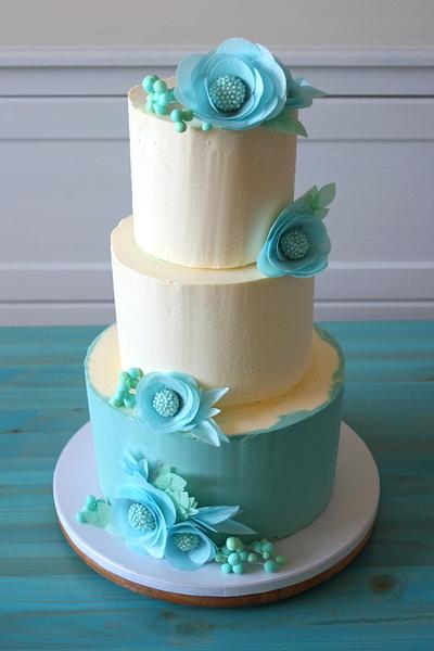 Summer blue wedding - Cake by Anastasia Krylova