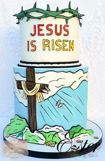 Jesus Is Risen (coloring book collab) - Cake by Bobbie-Anne Wright (For Heaven's Cake)