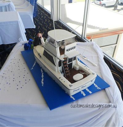 Flybridge Cruiser Boat Wedding Cake - Cake by Custom Cake Designs