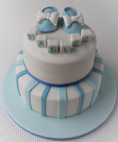 Boys Christening cake - Cake by Candy's Cupcakes