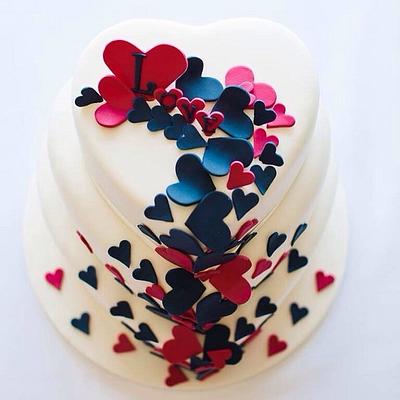 Love heart wedding cake - Cake by Cherish Cakes by Katherine Edwards
