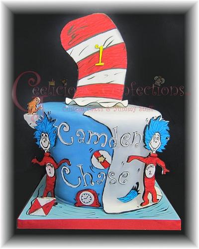 Thing 1 & Thing 2 Themed Birthday - Cake by Geelicious Confections