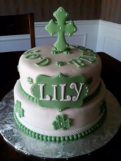 Irish Baptism Cake - Cake by Keri's Kreations