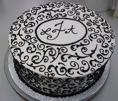 Black Scroll - Cake by Lanett