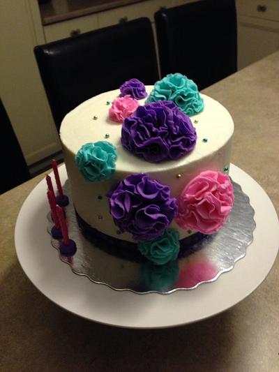 pom pom birthday cake - Cake by emmalousmom