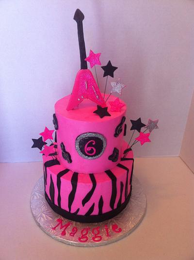 Hot Pink, Zebra, Rock Star - Cake by Mel730