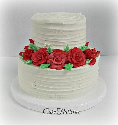 A Buttercream Wedding Cake  - Cake by Donna Tokazowski- Cake Hatteras, Martinsburg WV