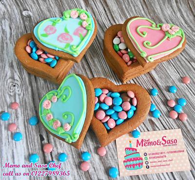 cookies heart shaped box of candies - Cake by Mero Wageeh